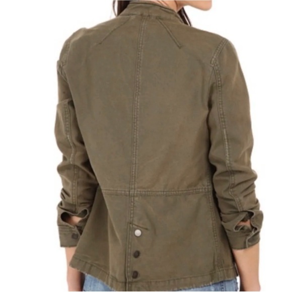 FREE PEOPLE S green/brown  rumpled army jacket with front four pockets - Picture 2 of 14